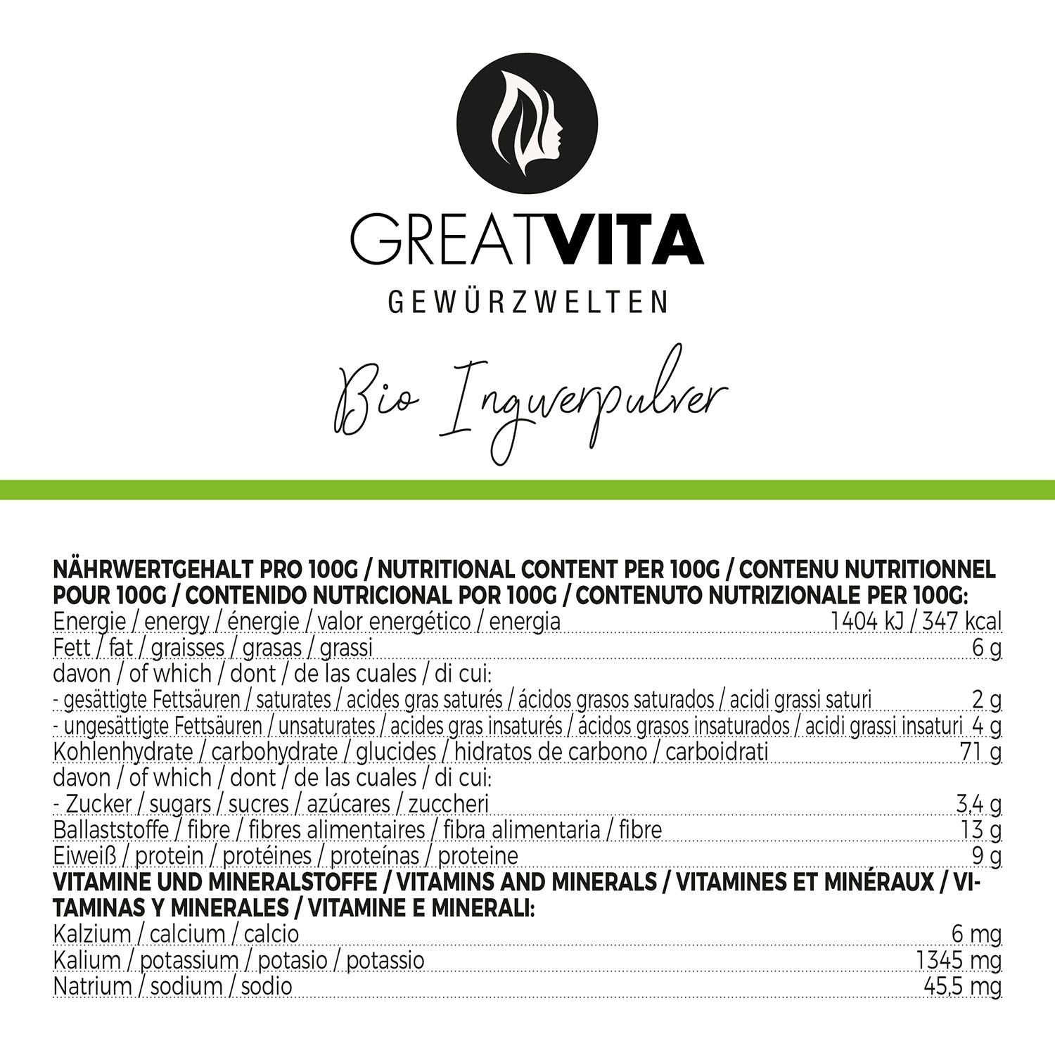 GreatVita Bio Ingwer Pulver