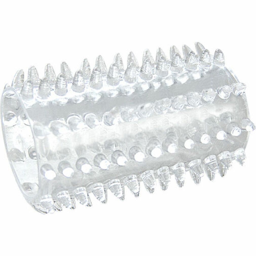 Transparentes EXTASYring mit Noppenstruktur.