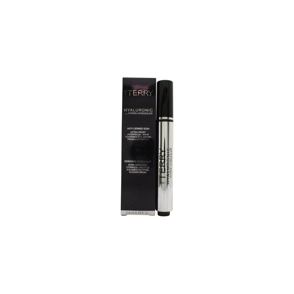Schwarze Verpackung und silberner Concealer. Text: TERRY, HYALURONIC, ANTI-CERNES, GLOW. Mit Applikator.
