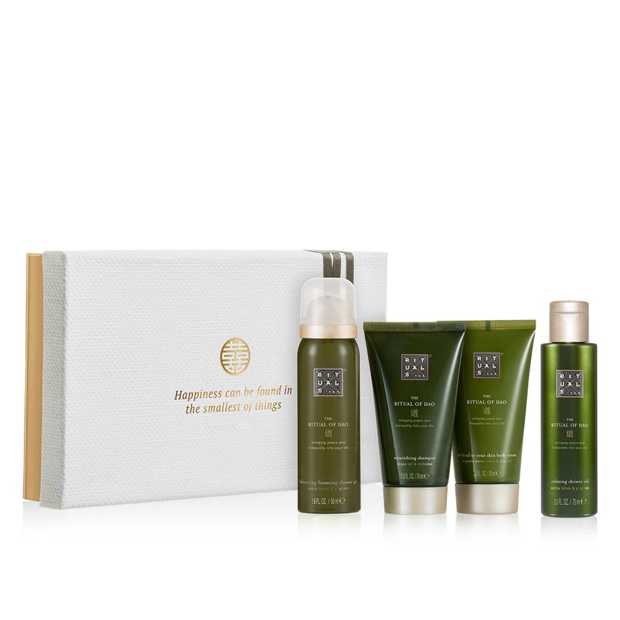 The Ritual of Dao Calming Treat = Shower 50 ml + Shampoo 70 ml + Cream 70 ml + Shower Oil 75 ml