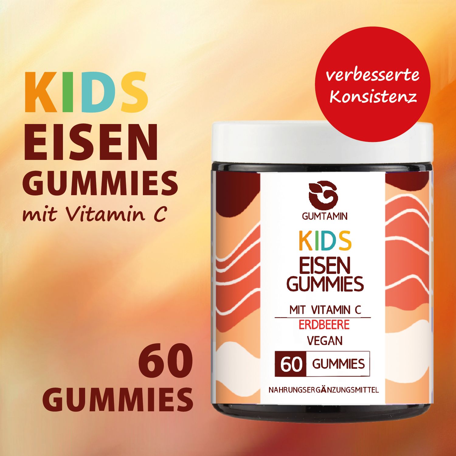 Kinder Eisen Gummies | Gumtamin 180 St Gummibärchen