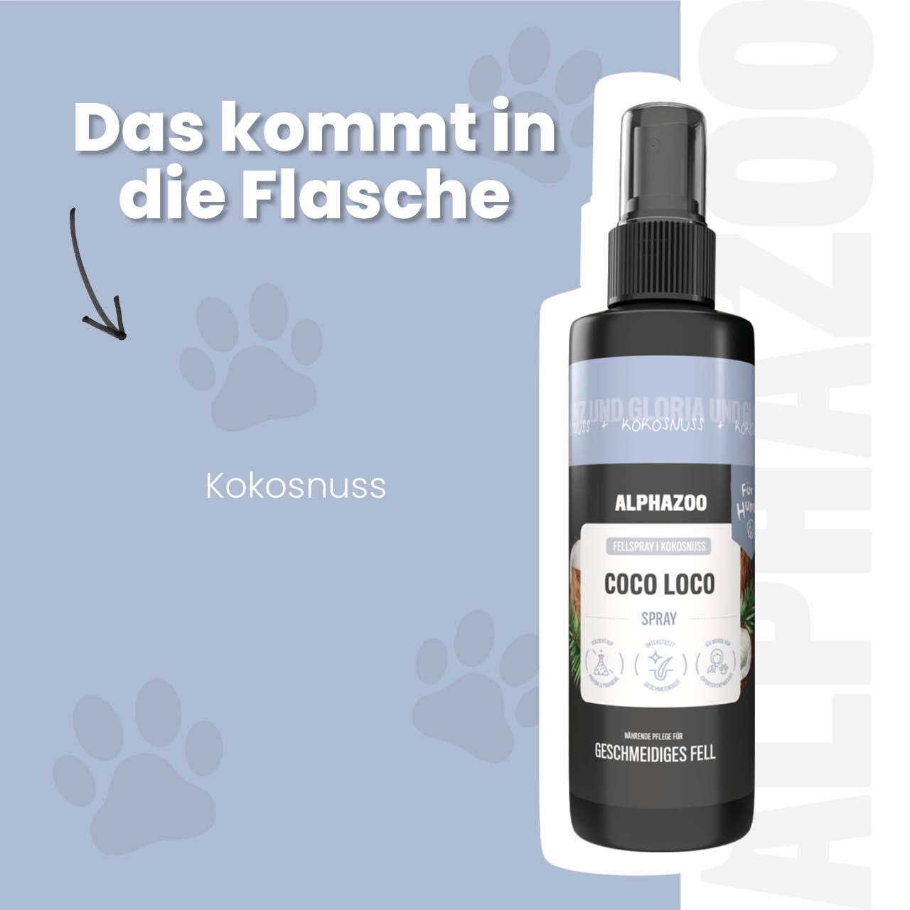 alphazoo Coco Loco Fellspray für Hunde – Kokos und Sheabutter