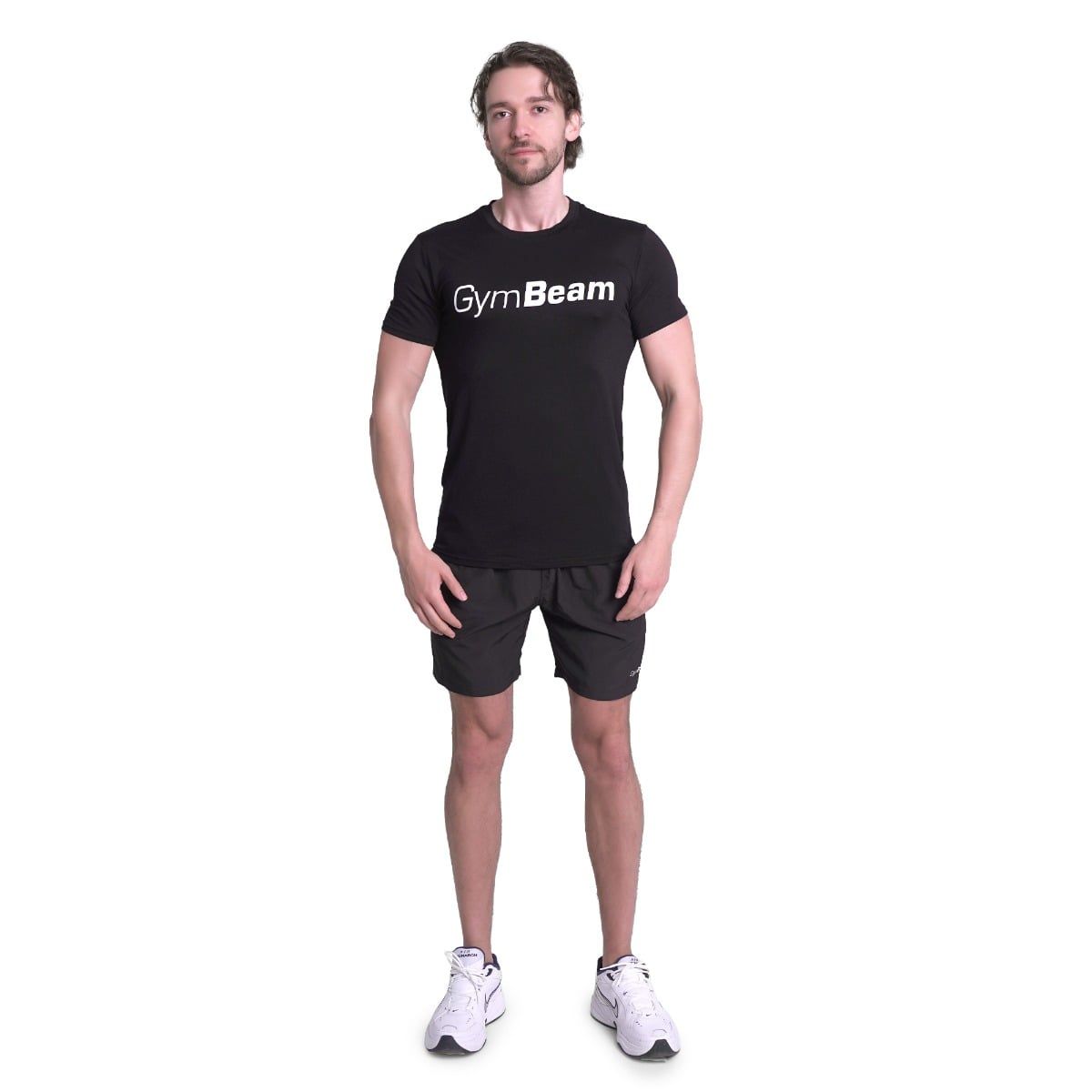 GymBeam T-Shirt Herren regular mit Kurzarm aus Viskose-Elastan-Mix in Schwarz