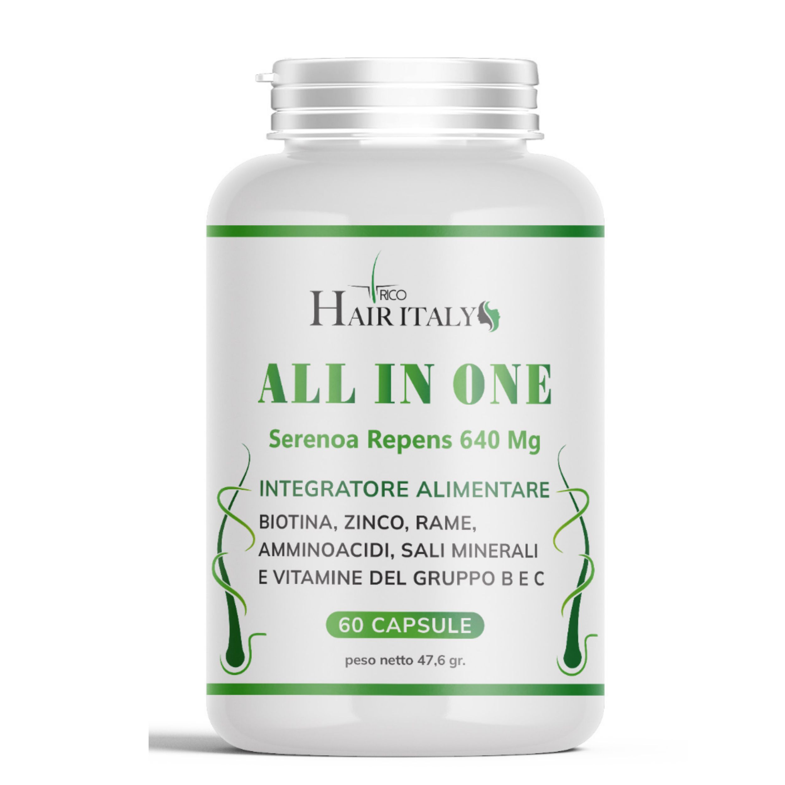 Trico Hair Italy  All in One AntiDHT con Serenoa Repens alta titolazione + 22 Vitamine e Minerali
