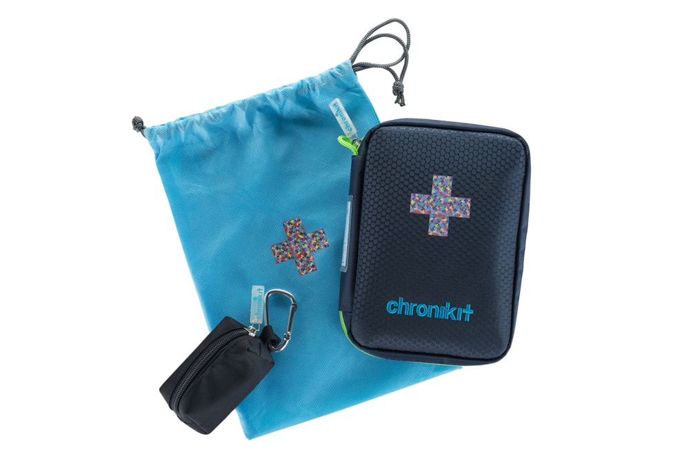 chronikit, NotfallSet "honey comb blue" für chronisch Erkrankte bei Asthma und Allergie