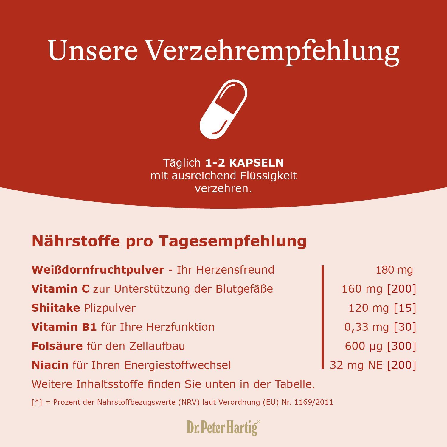 Text: Natürliche Reinheit in geprüfter Qualität. Auflistung: laktose-, gluten- & hefefrei, ohne Gentechnik, etc. Qualitätssiegel.