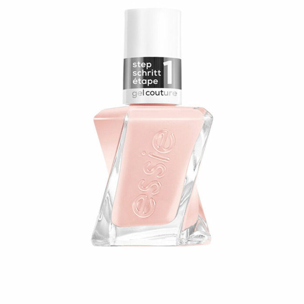 Nagellackflasche in Rosa. Aufschrift: essie, gel couture, step 1. Weißer Deckel.