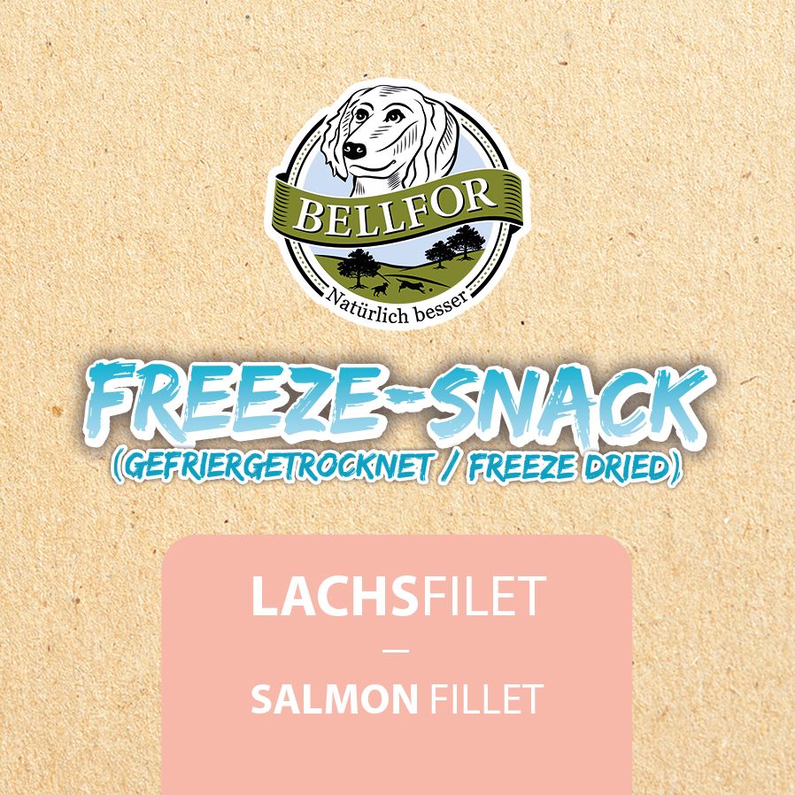 Bellfor Gesunder Freeze-Snack für Hunde - Lachsfilet (gefriergetrocknet)
