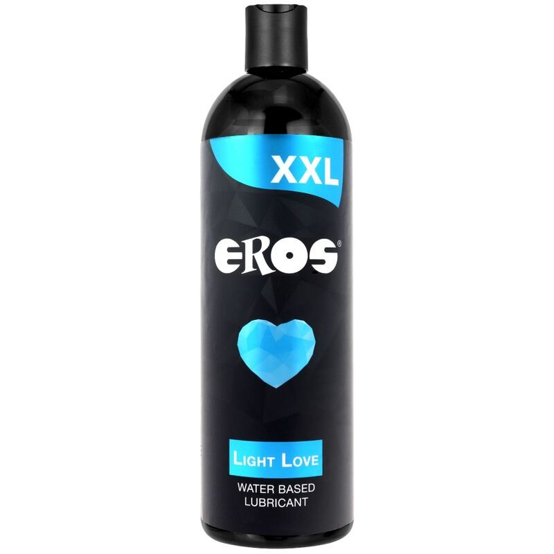 Schwarze Flasche mit Eros "Light Love" Gleitmittel, Wasserbasis, XXL.