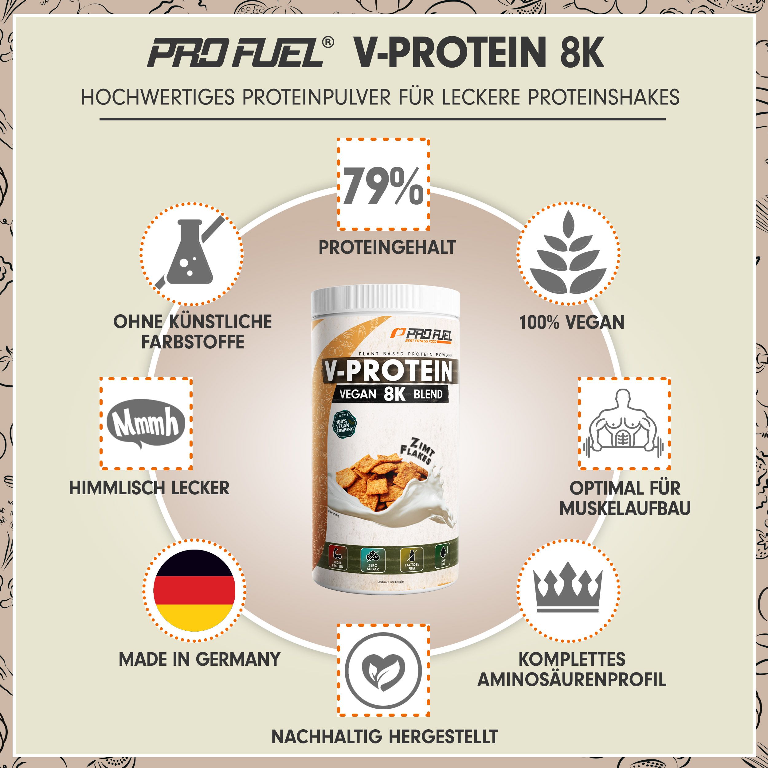 ProFuel - V-Protein 8K 750 g Pulver