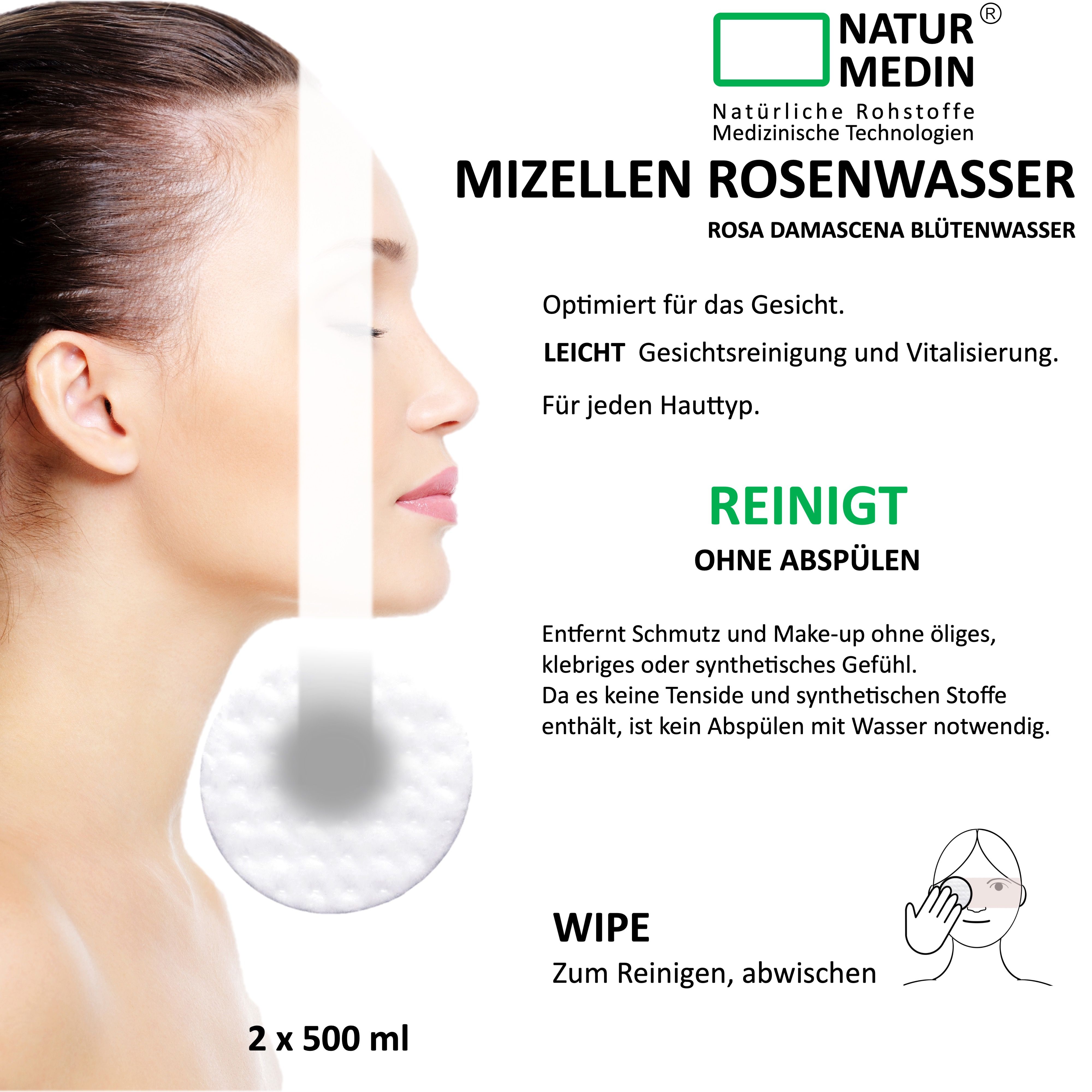 NATURMEDIN® Mizellen Rosenwasser Balanced