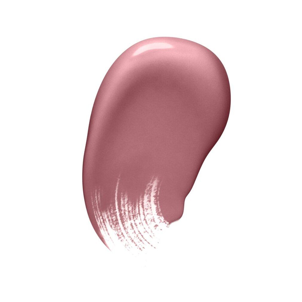 Rosafarbener Lippenstift-Swatch in Tropfenform auf weißem Hintergrund.