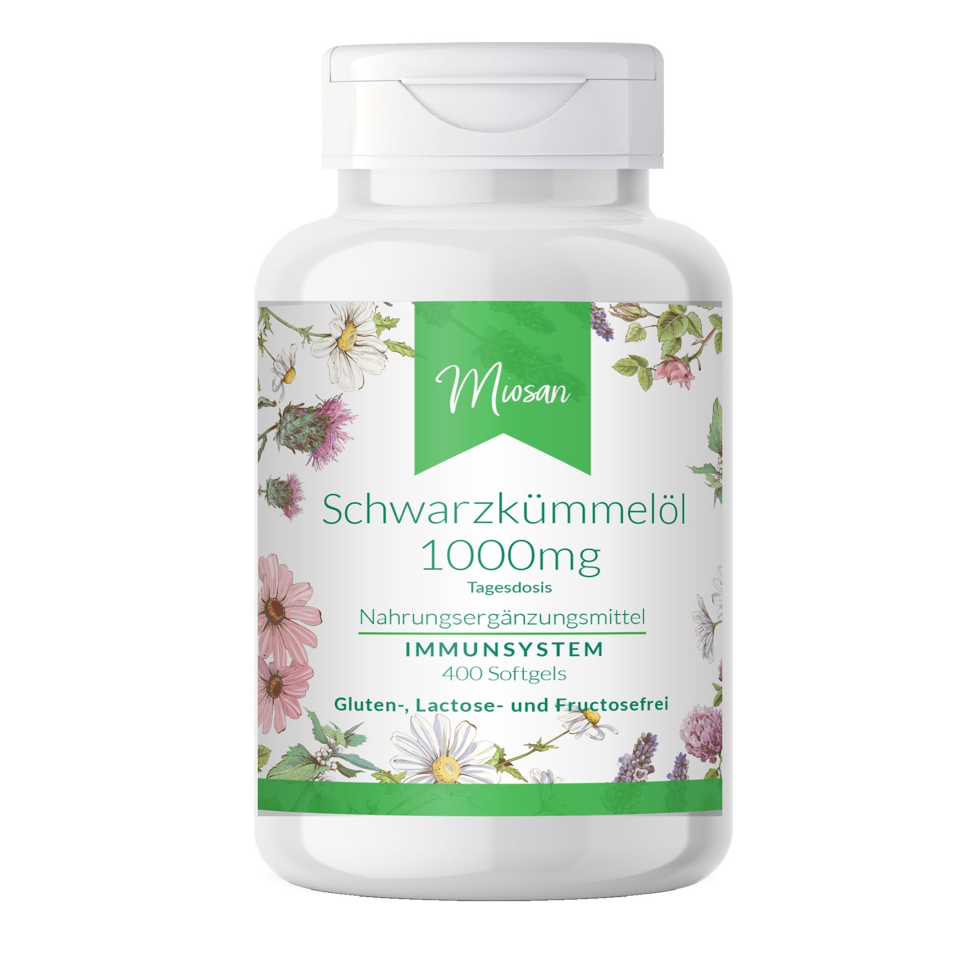 Miosan Schwarzkümmelöl 1000mg Tagesdosis - Schluckfreundlich 400 St