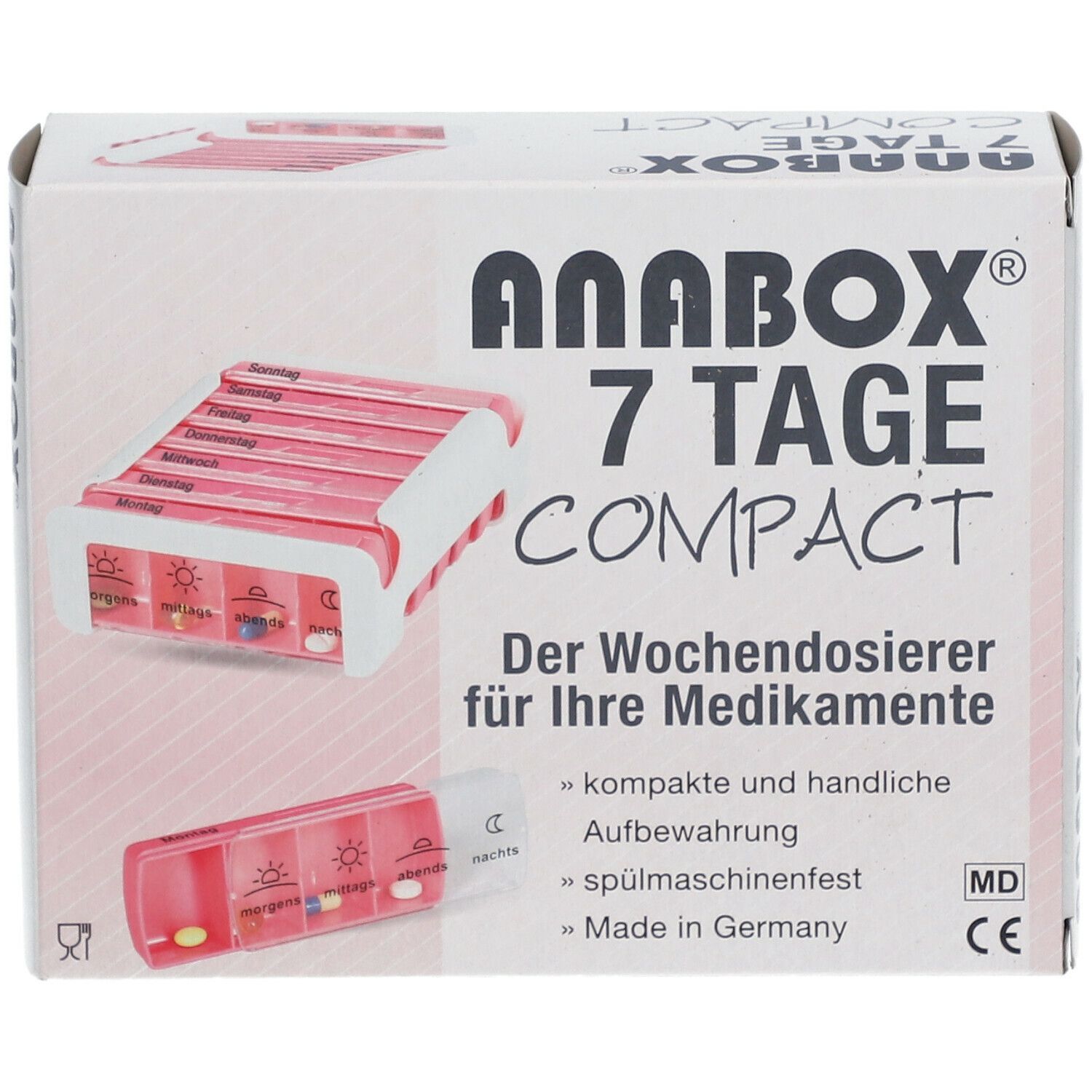 ANABOX® 7 Tage Compact pink/weiß