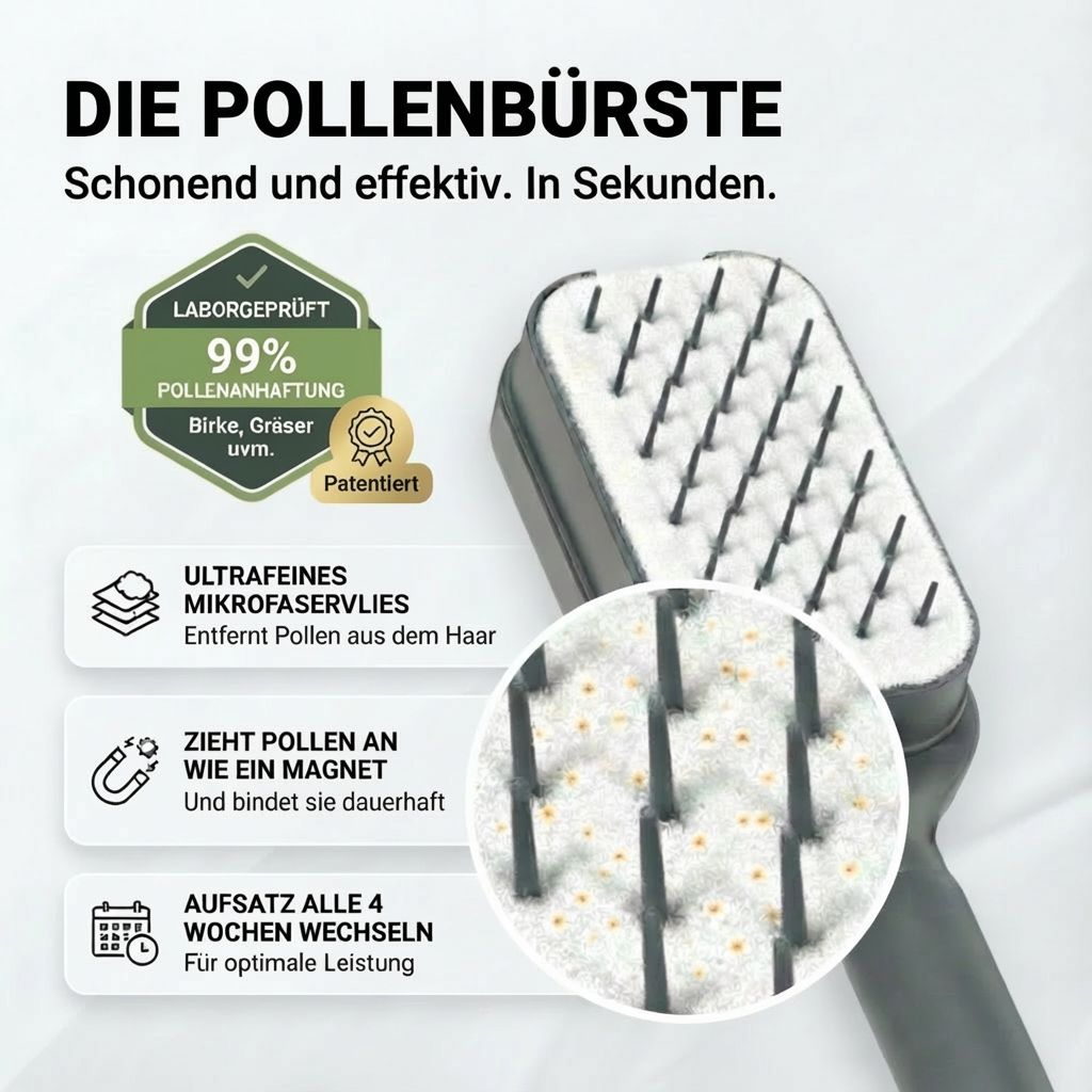 Hayaway Pollenbürste Starter-Set | Entfernt Pollen | Pollenallergie & Heuschnupfen | Feine Haare