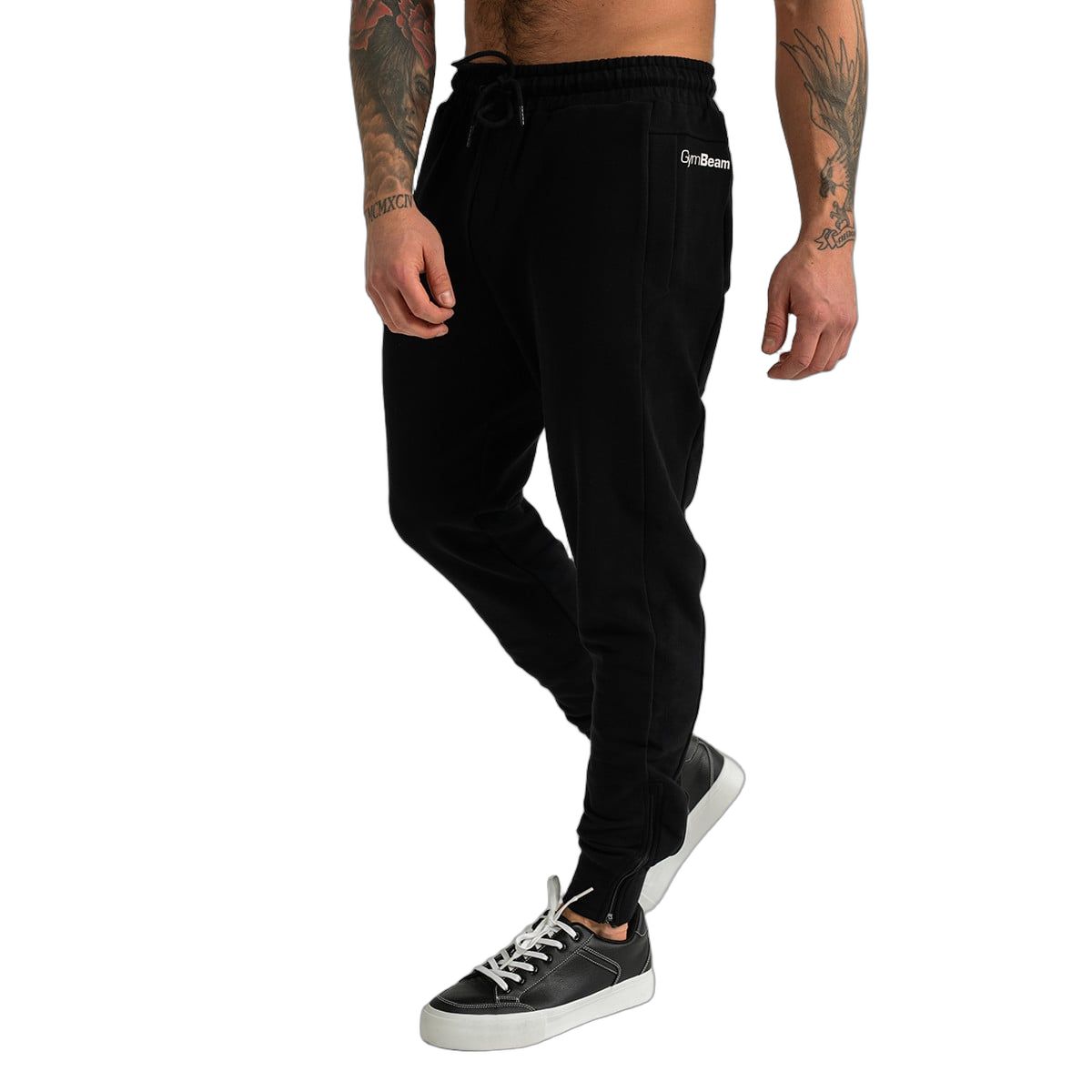 GymBeam Jogginghose Herren Slim Fit mit Kordelzug Black