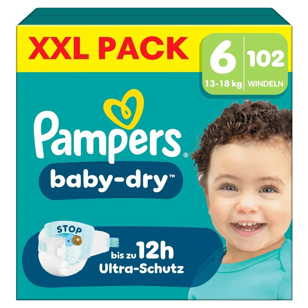 Pampers Baby Dry Gr.6 Extra Large 13-18kg Windeln XXL Pack 102 St