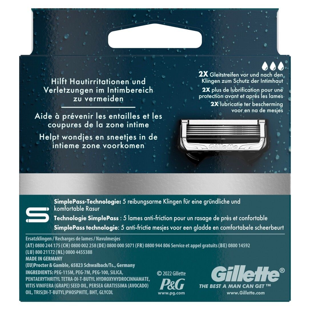 Gillette Intimate Rasierer-Klingen, 6 Ersatzklingen