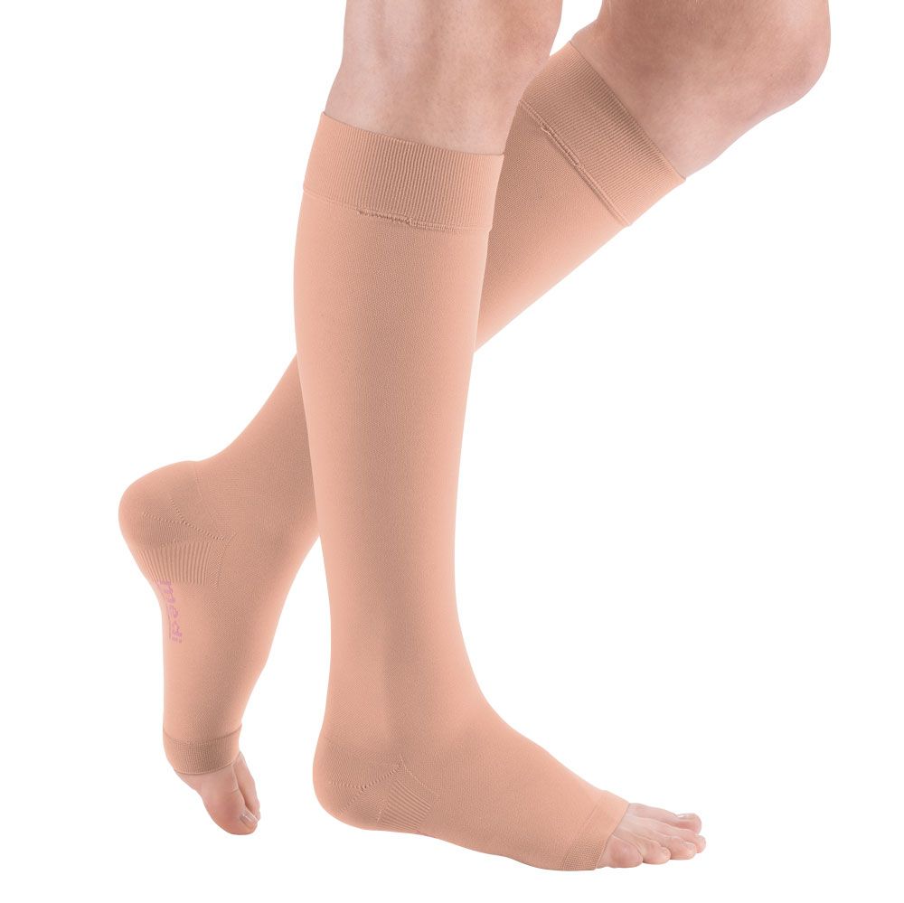 mediven plus CCL2 AD Kompressionsstrümpfe kurz (34-38 cm) o. Fußspitze Trikotabschlussrand