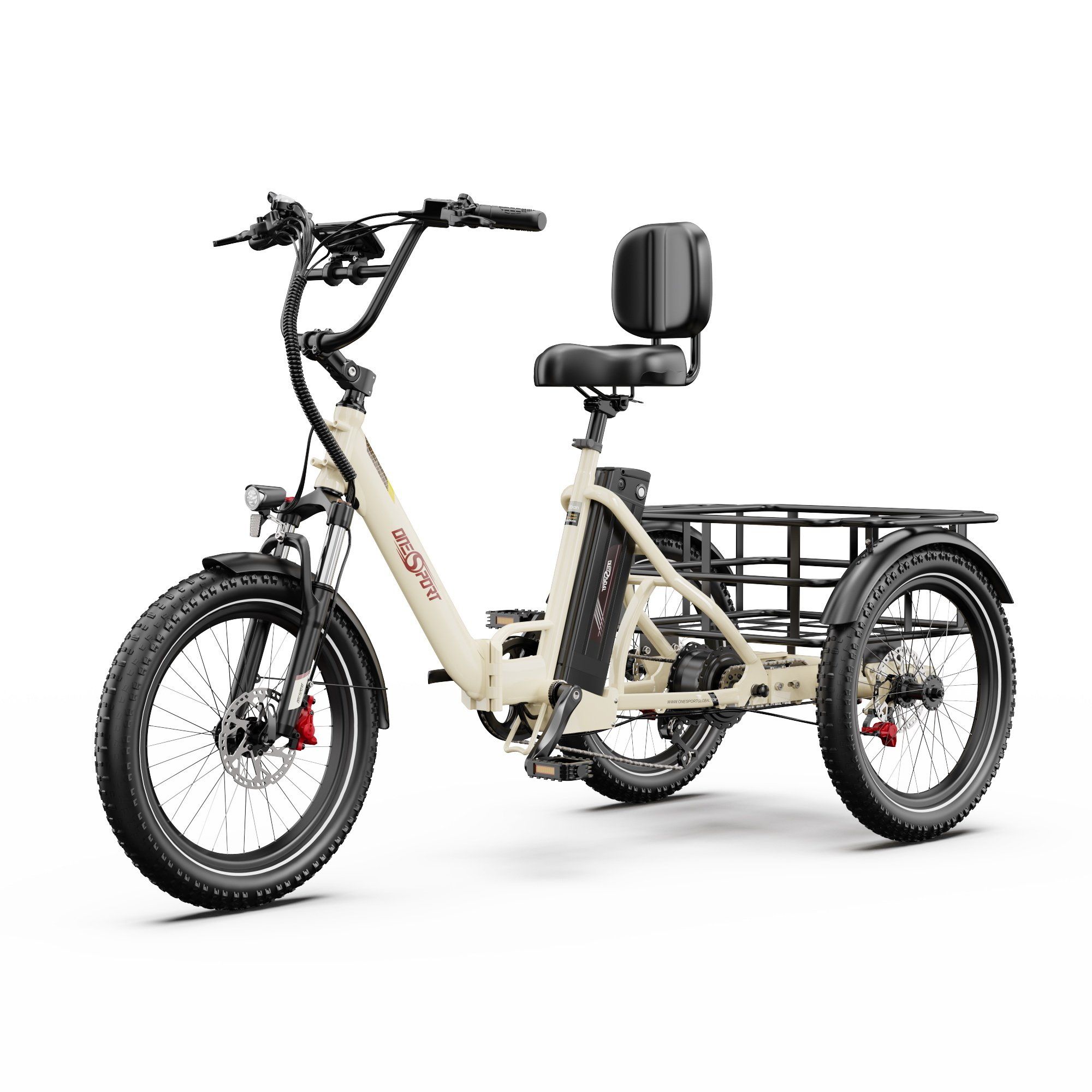 ONESPORT OT30 PRO E-Trike Lastenrad mit 500-W-Motor und 48-V-18-Ah-Akku