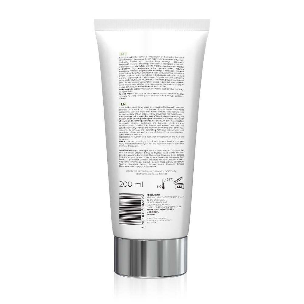APIS NATURAL SOLUTION, Kräftigende Haarspülung gegen Haarausfall mit 3% Baicapil