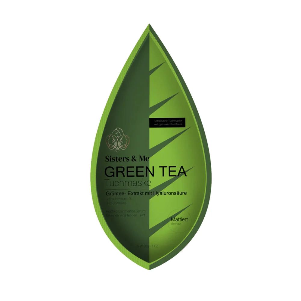Sisters & Me Green Tea Tuchmaske mit Traubenkernöl und Vitamin E