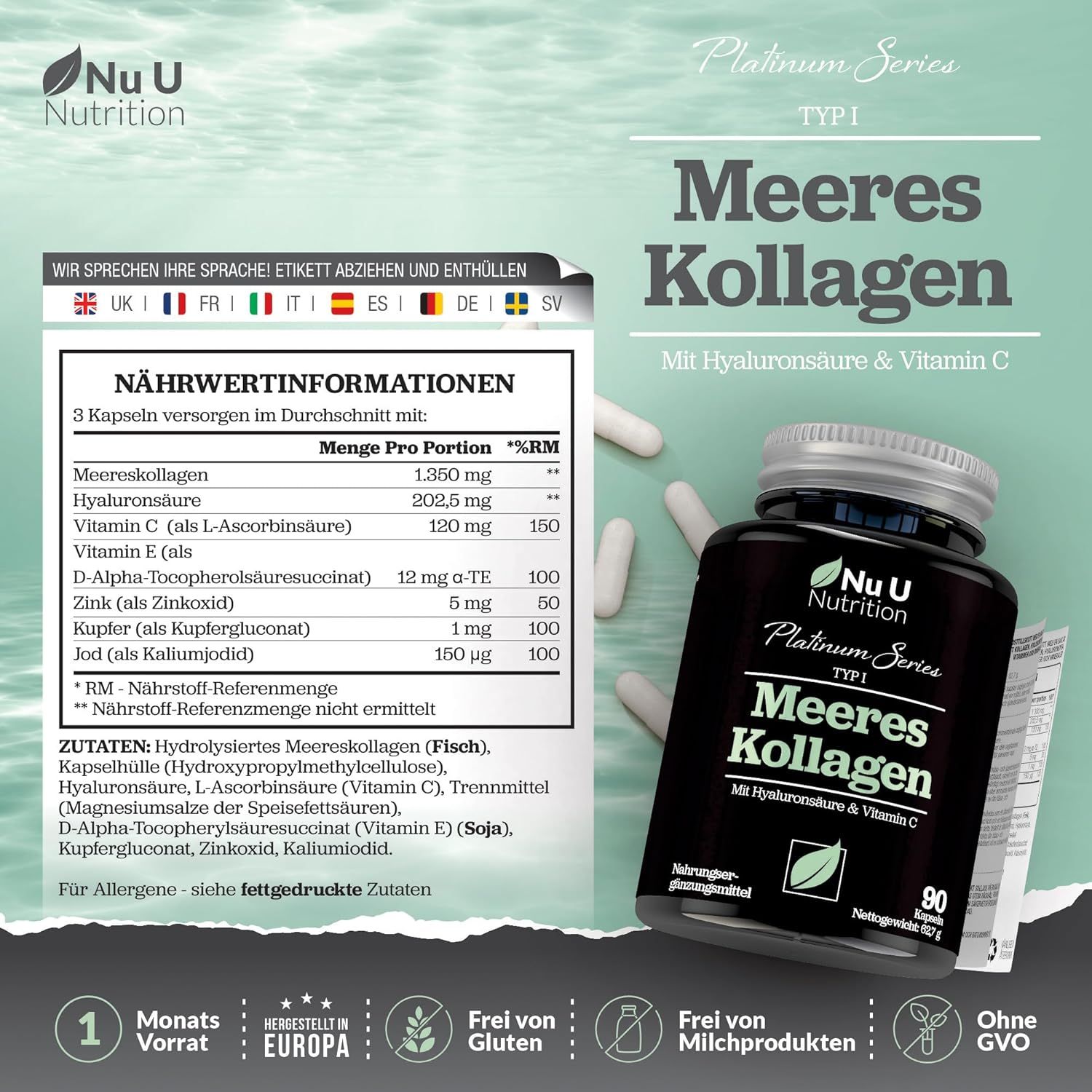 Nu U Nutrition Marine Kollagen Kapseln