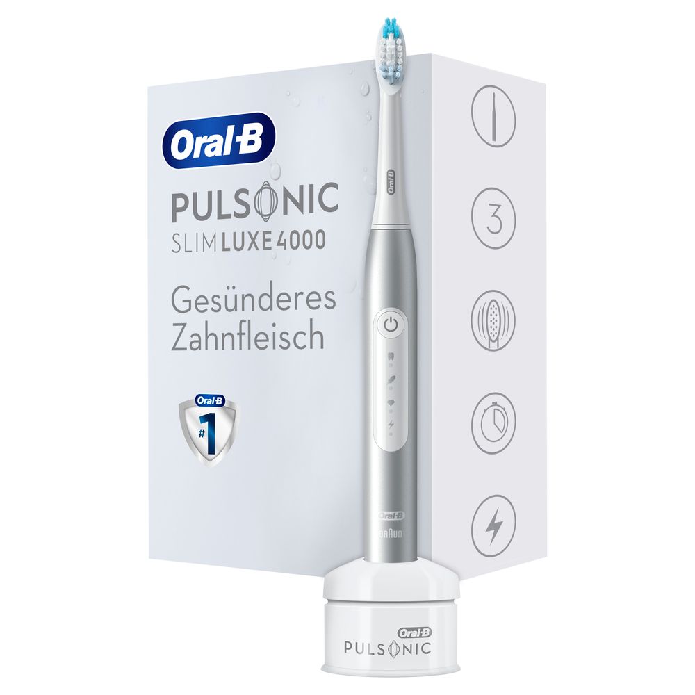 Oral-B - Elektrische Schallzahnbürste 'Pulsonic Slim Luxe 4000' in Platinum