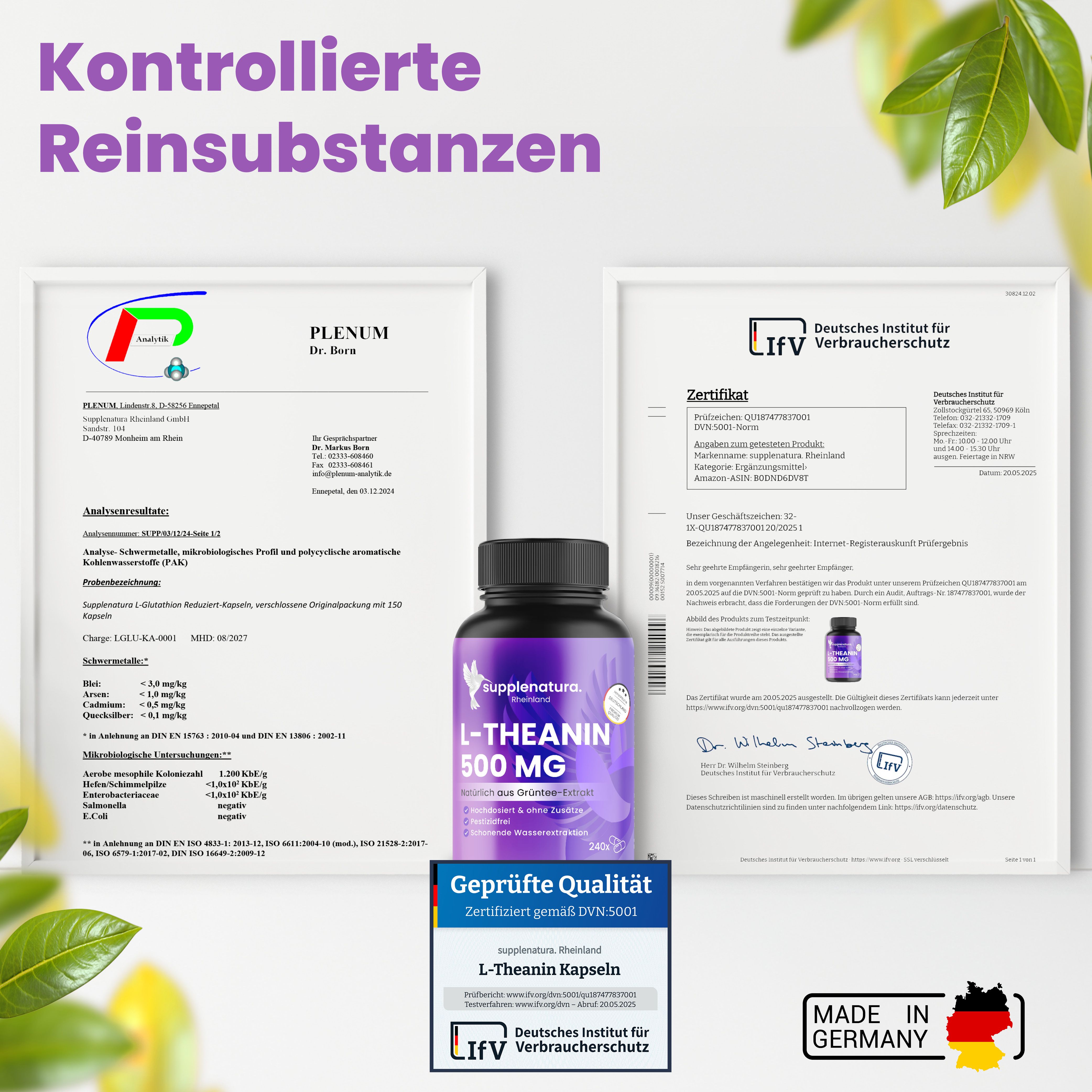 supplenatura Rheinland® - L-Theanin - Natürlicher Extrakt