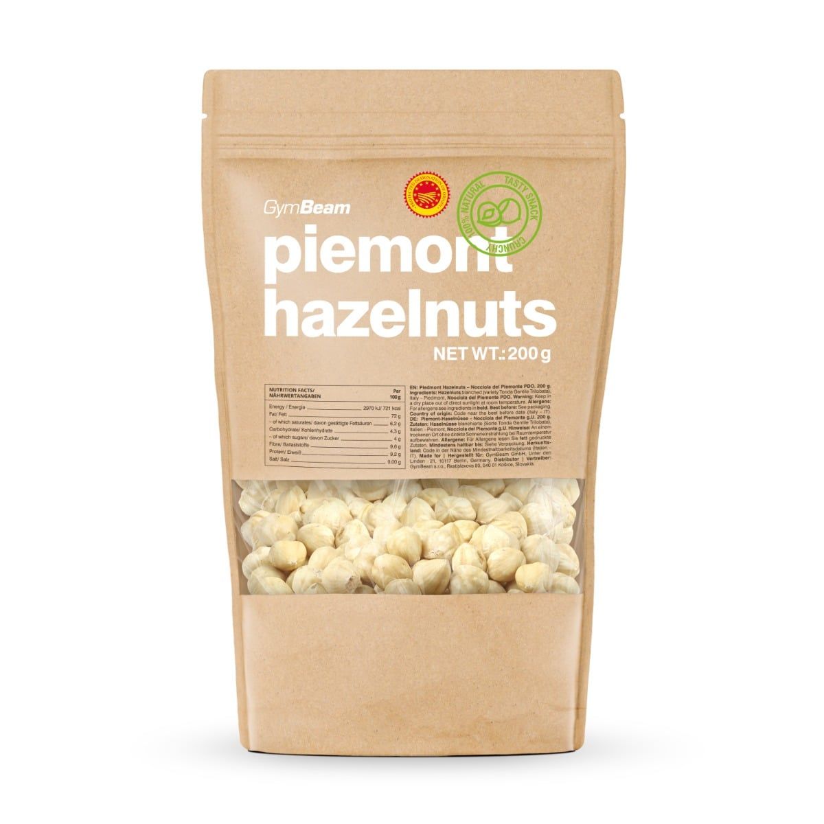 GymBeam Piemonteser Haselnüsse blanchiert 200 g