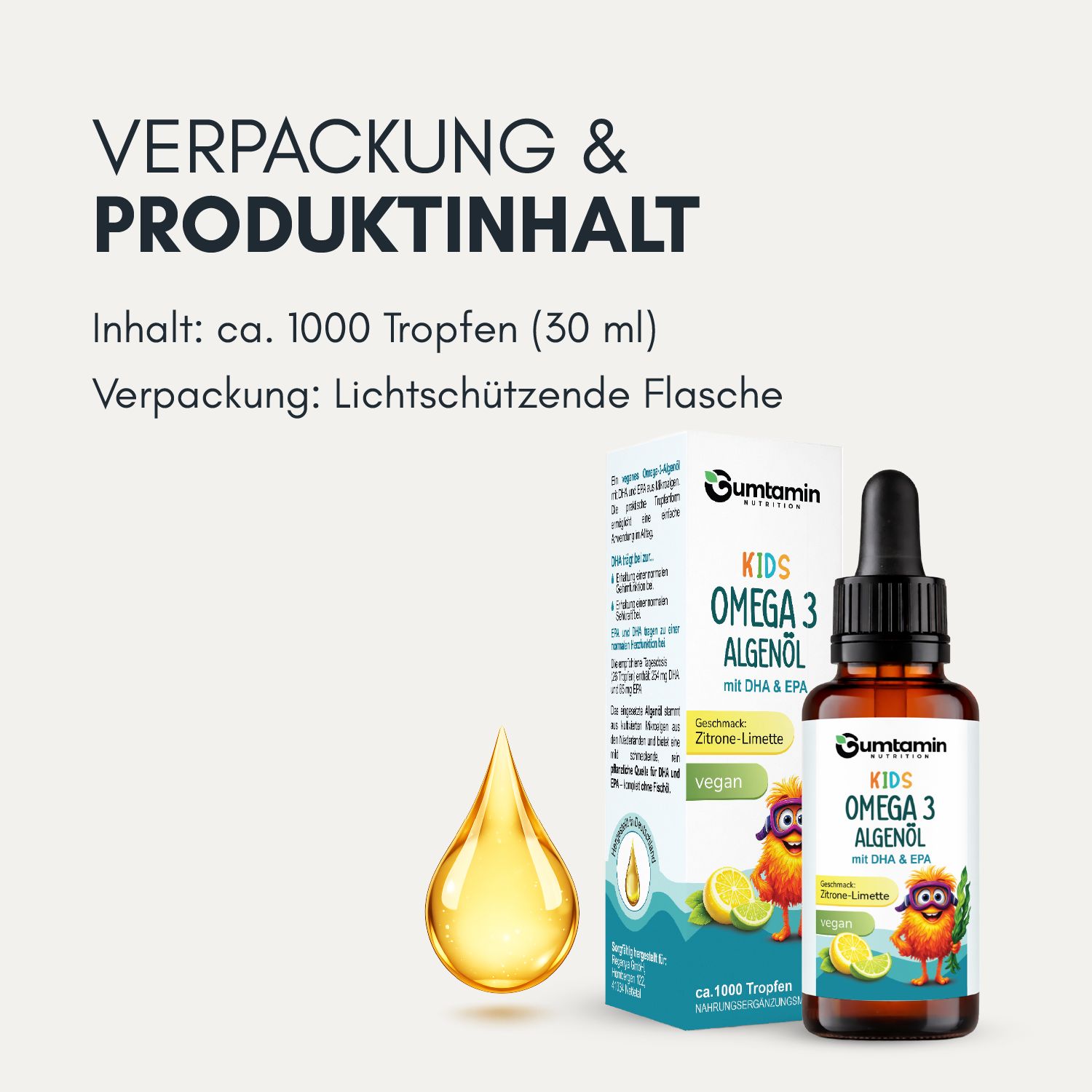 Gumtamin Omega 3 Algenöl Tropfen für Kinder