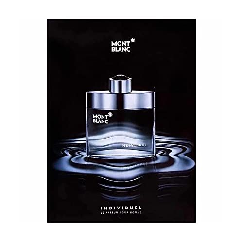 Montblanc Individuel Eau De Toilette Spray auf schwarzem Hintergrund.