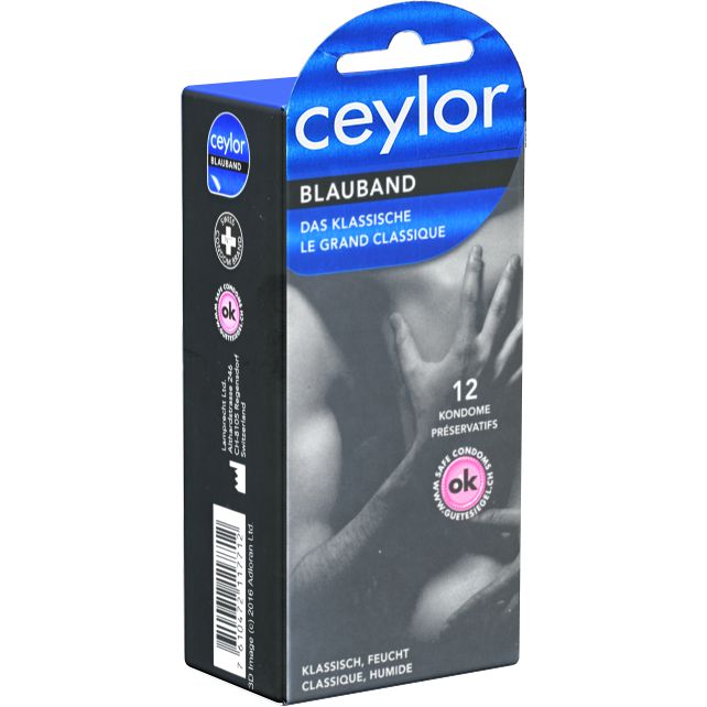 Ceylor *Blauband* Kondome mit Gleitcreme, verpackt im hygienischen Dösli