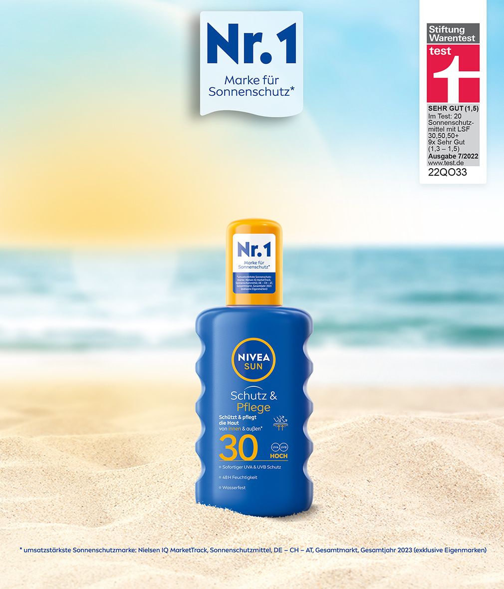 NIVEA SUN Schutz & Pflege Sonnenspray Wasserfest LSF30