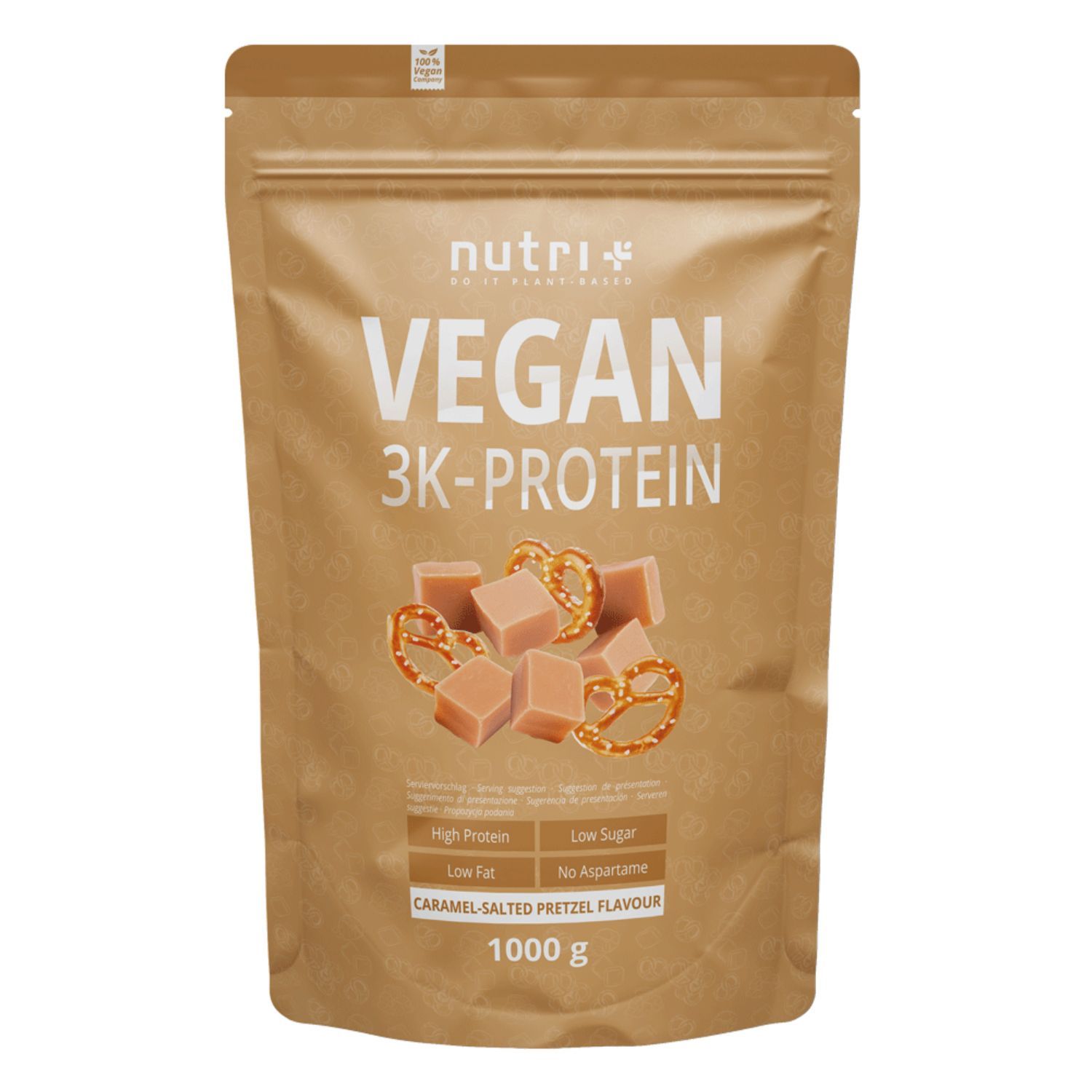 nutri+ Veganes Proteinpulver 3k - Eiweiß Protein Pulver 1kg