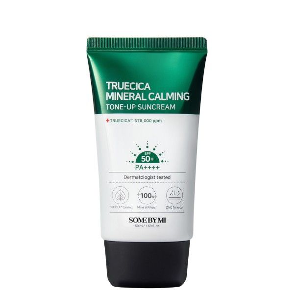 SOME BY MI Truecica Mineral Calming Tone-Up Suncream SPF50+ PA++++, 50ml. Dermatologist tested.