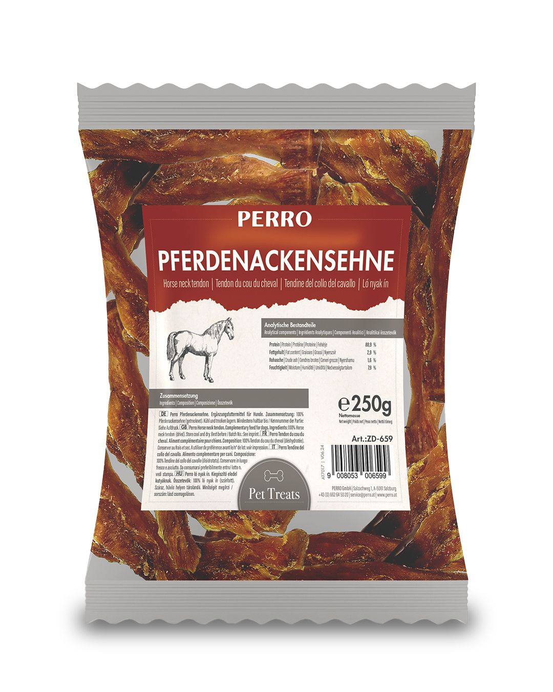 PERRO Pferdenackensehne - sehr harter Kauartikel für Hunde
