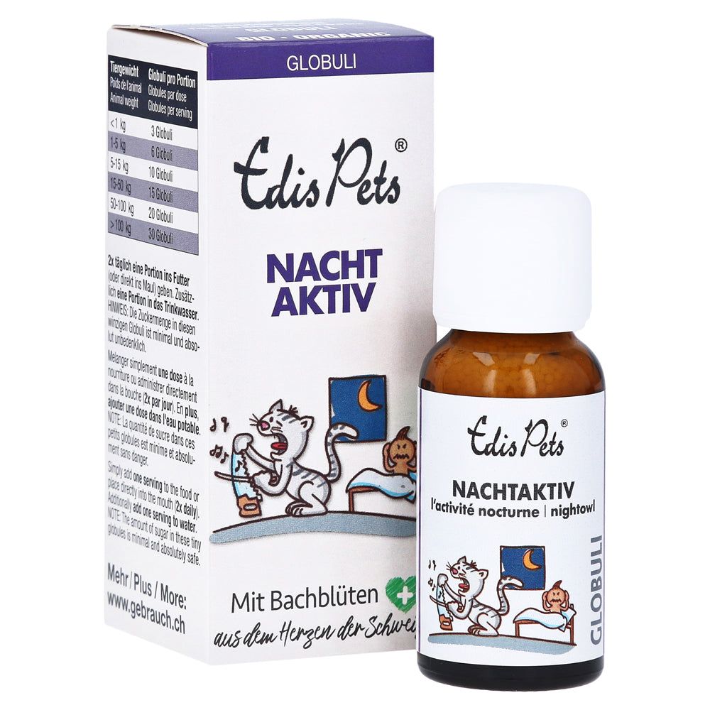 Edis Pets Nachtaktiv Bio Bachblüten Globuli für Katzen