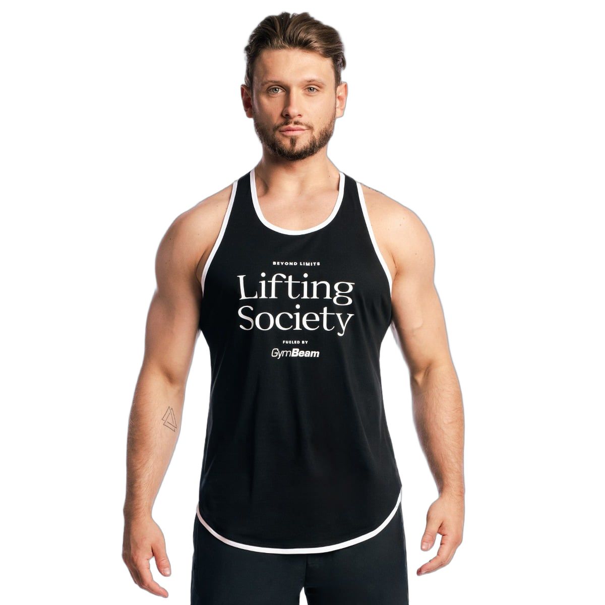 GymBeam Tanktop Herren Stringer locker mit tiefen Armlöchern in Black