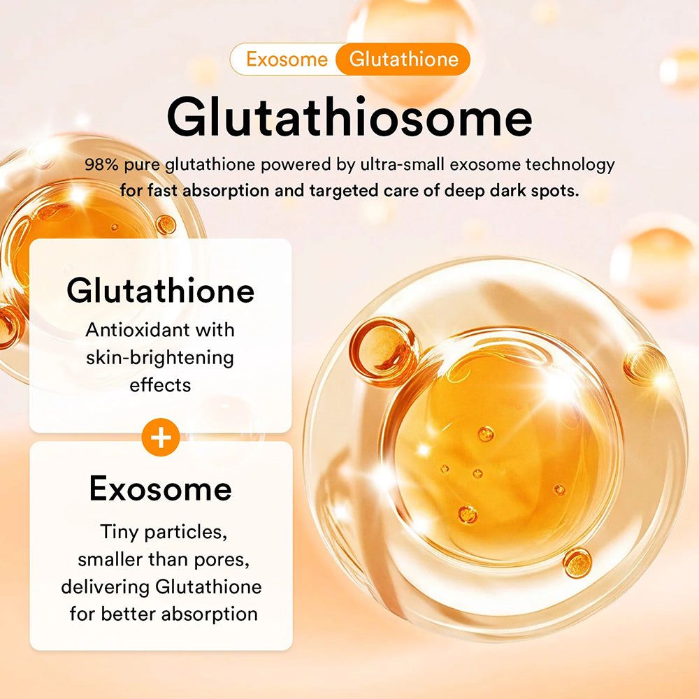 Darstellung von Glutathion und Exosomen, die für die Hautabsorption bestimmt sind.