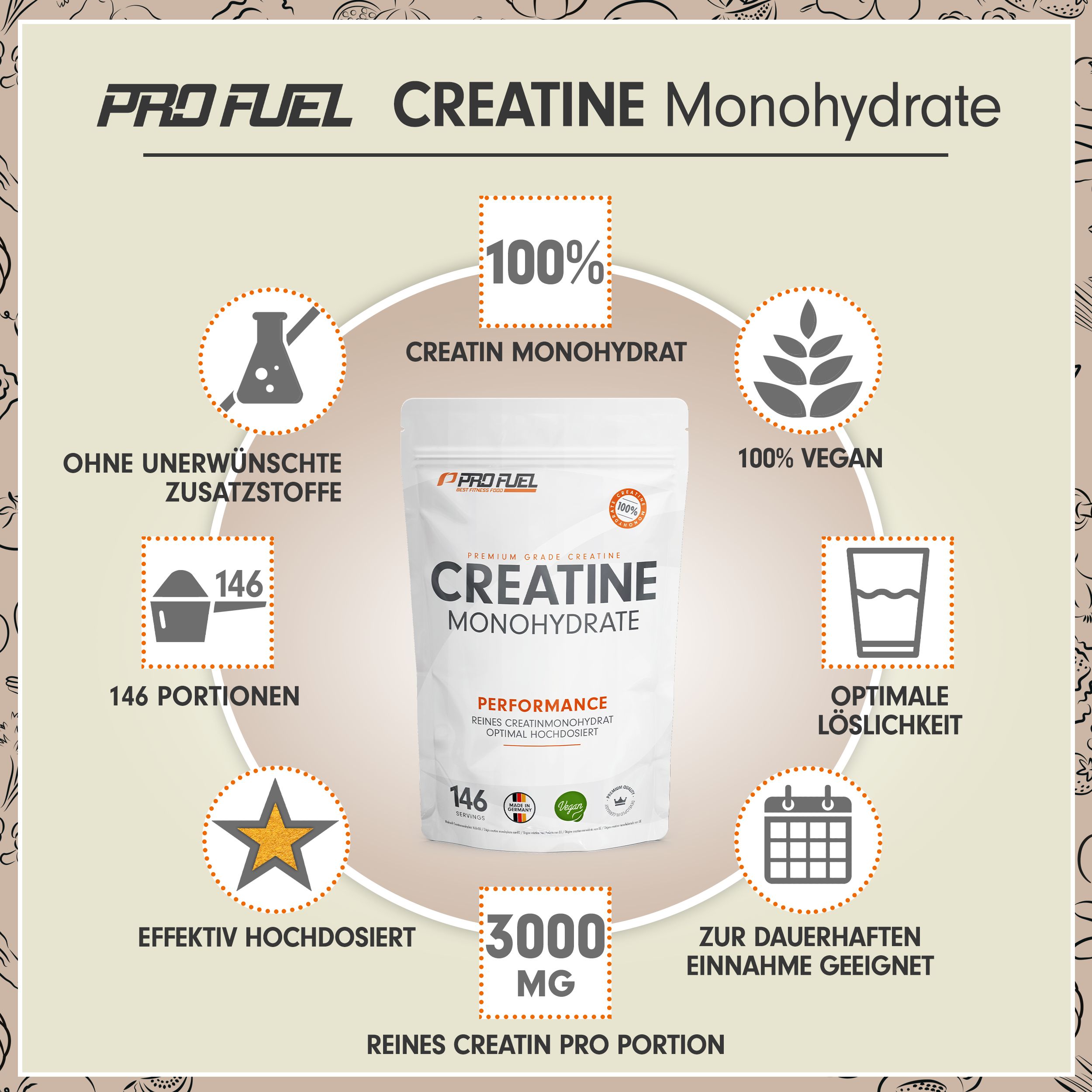 ProFuel - Creatin Monohydrat Pulver 500 g