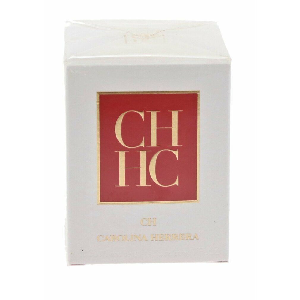 Confezione bianca con logo rosso. CHHC. CH Carolina Herrera. Forma quadrata.