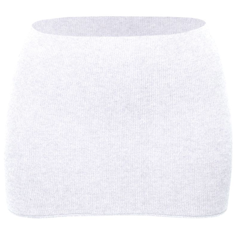 Weißer, zylindrischer Nierenwärmer aus Stoff. Sportausführung. Angora-Material.