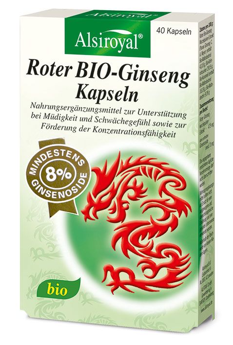 Alsiroyal Roter BIO-Ginseng 40 Kps 8% Ginsenoside