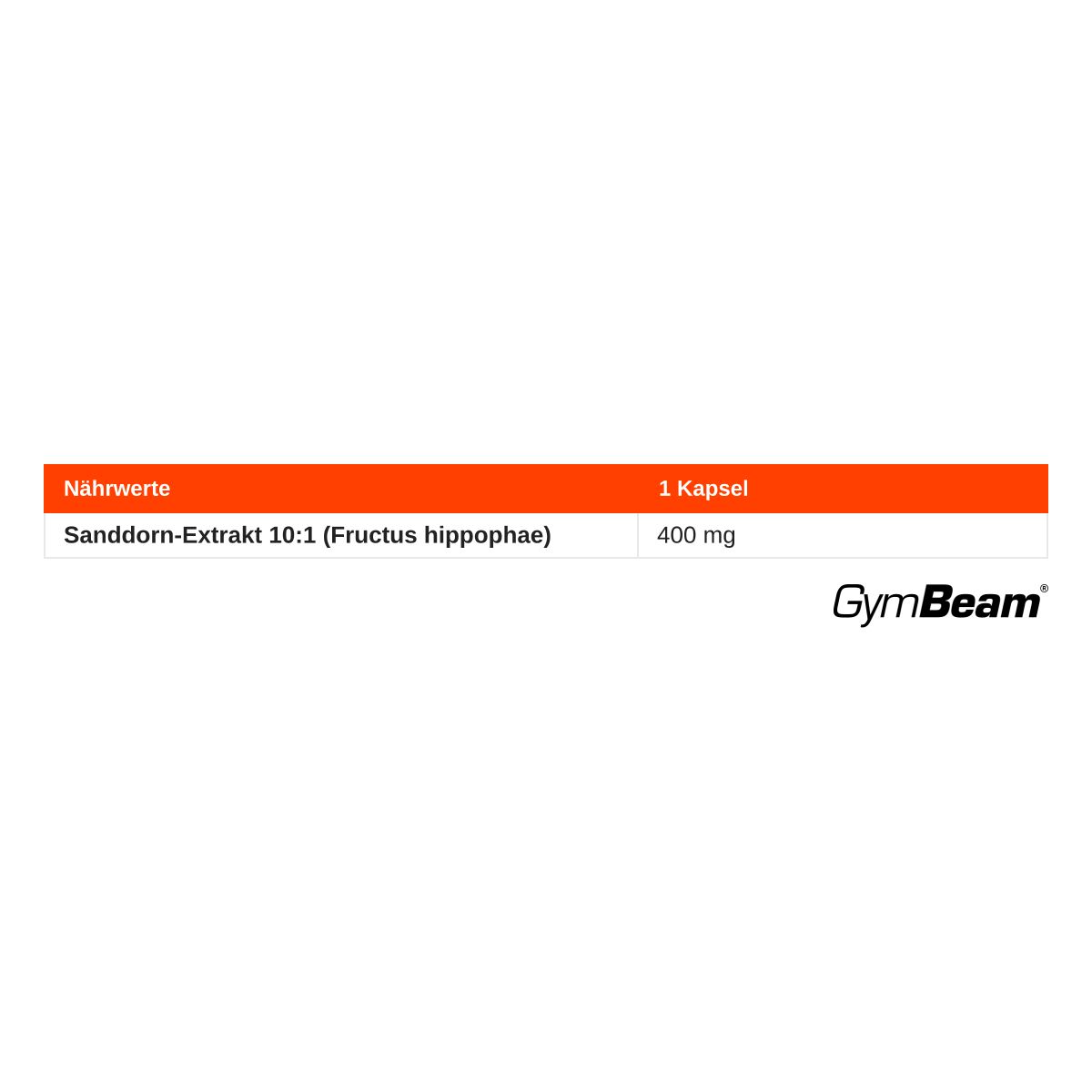 GymBeam Sanddorn-Extrakt 10:1 Kapsel, 400 mg.