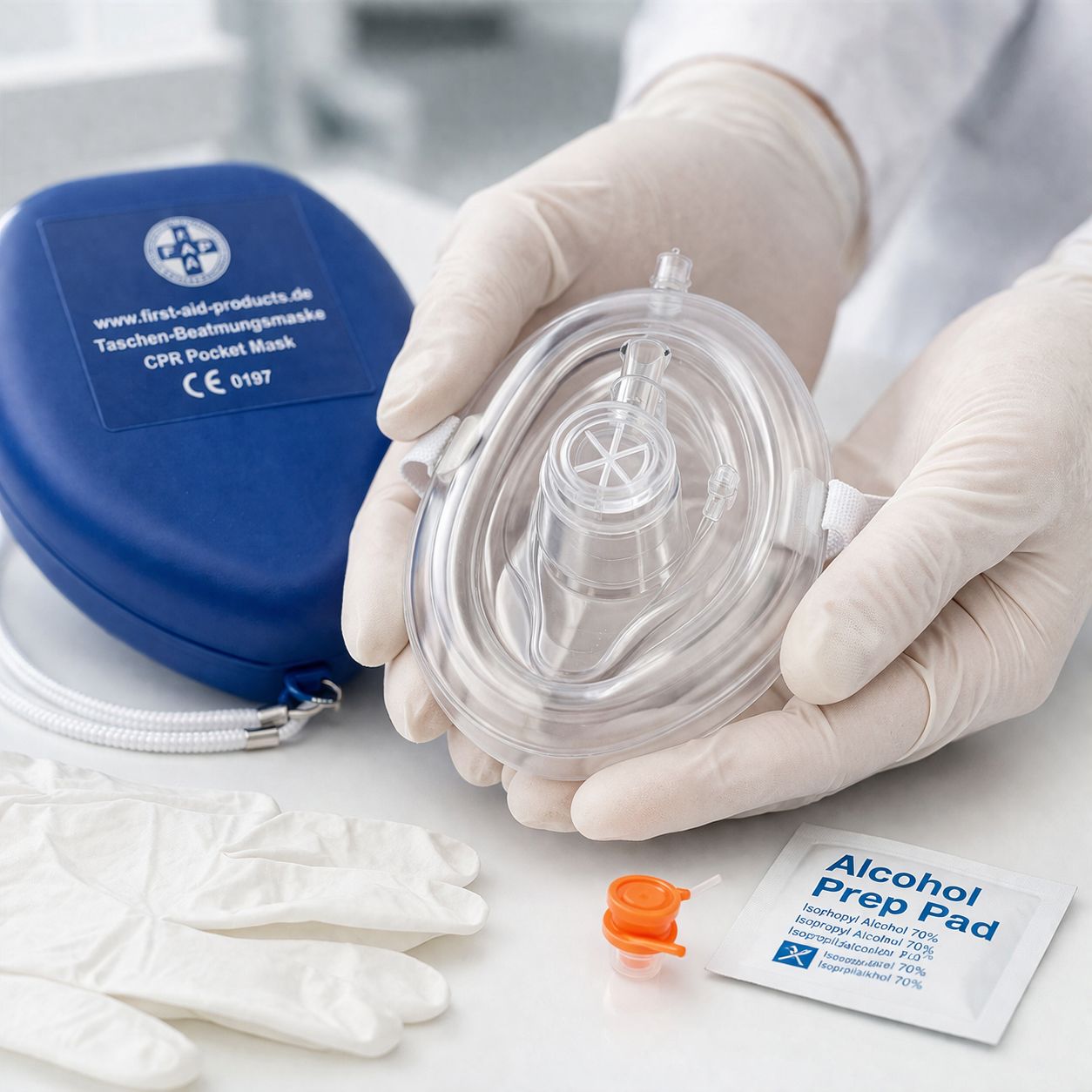 FAP First Aid Products Beatmungsmaske mit Mundstück & Filter im Hardcase
