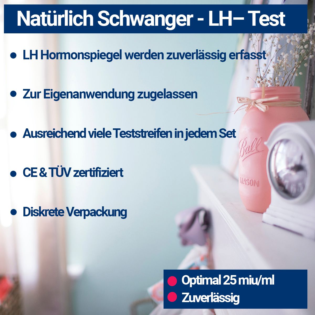 BMUT Ovulationstest LH Teststreifen Urin – 25miu/ml