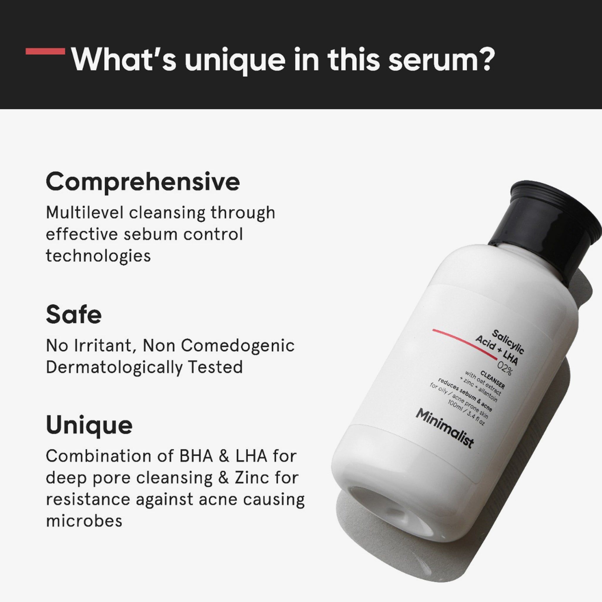 Minimalist, Salicylic Acid + LHA 02% Cleanser