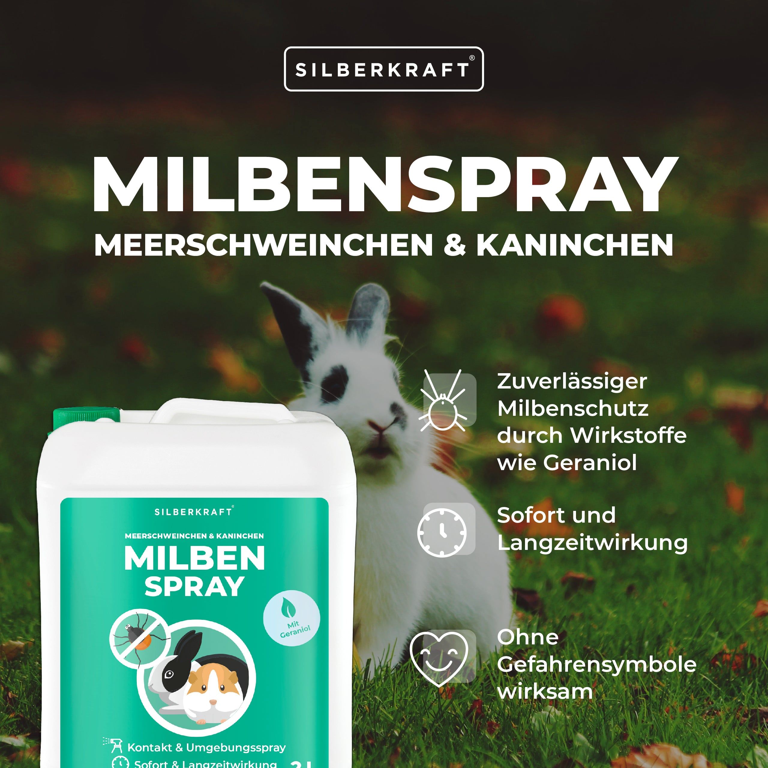 Silberkraft Milbenspray Meerschweinchen & Kaninchen 2 l Spray