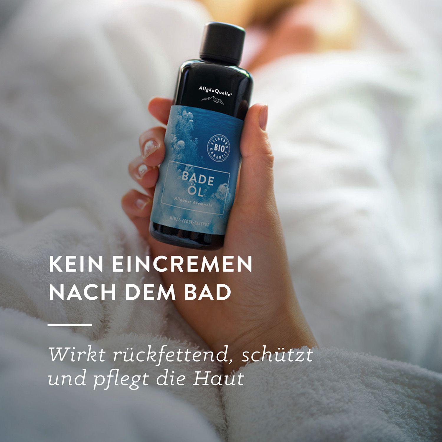 Allgäuquelle Bio Badeöl Badezusatz Atemwohl Badeduft Minze, Thymian, Salbei